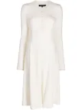 tout a coup ribbed V-neck midi dress - White