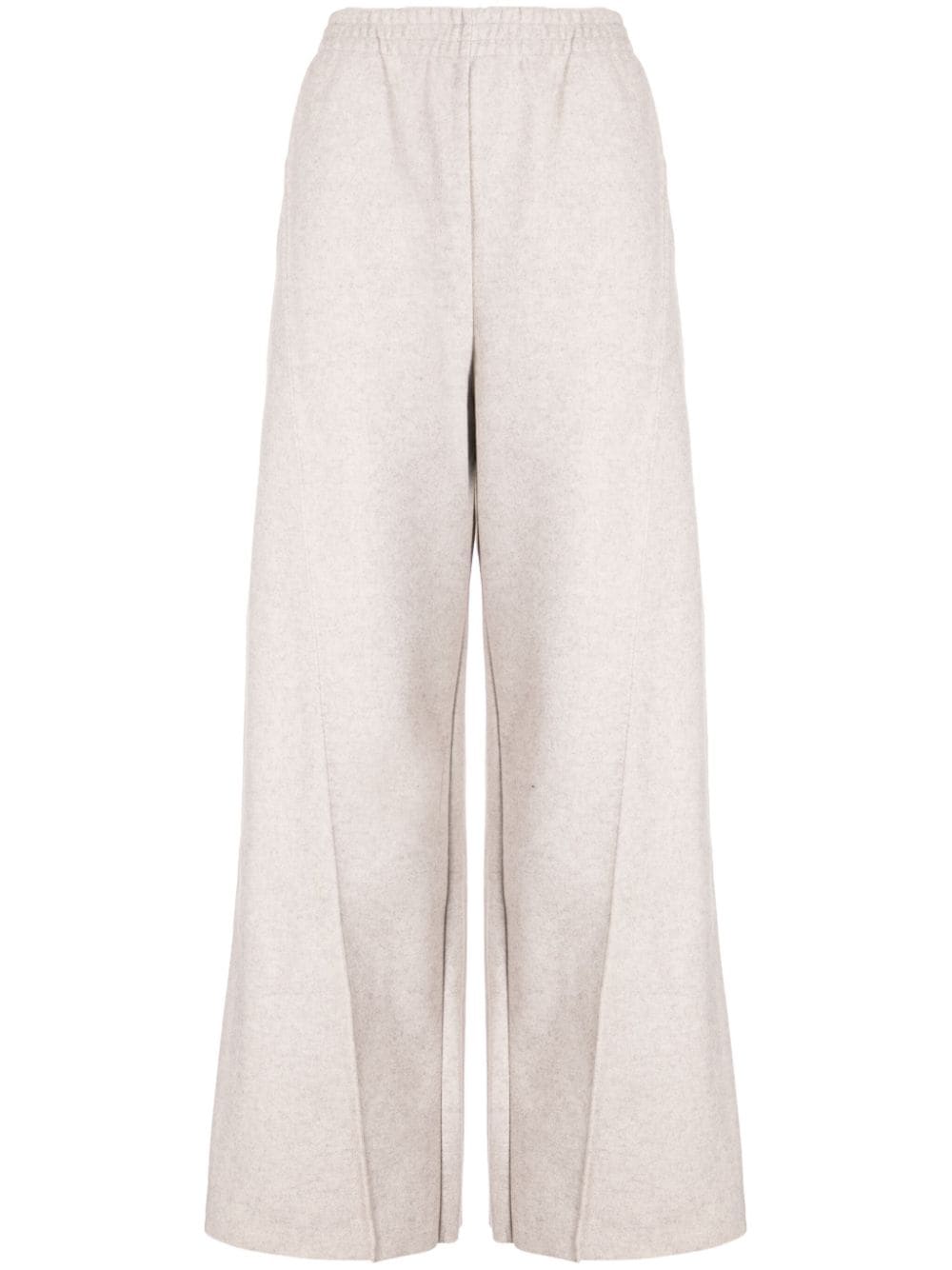 Tout A Coup High-waisted Wide-leg Track Pants In Weiss