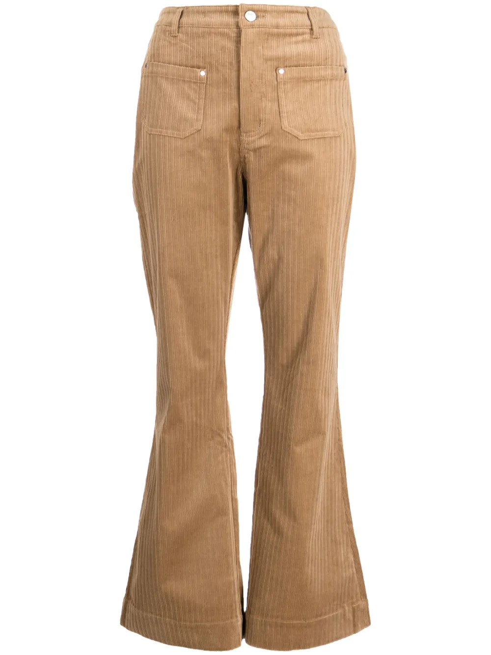 Tout A Coup Flared Corduroy Trousers In Brown