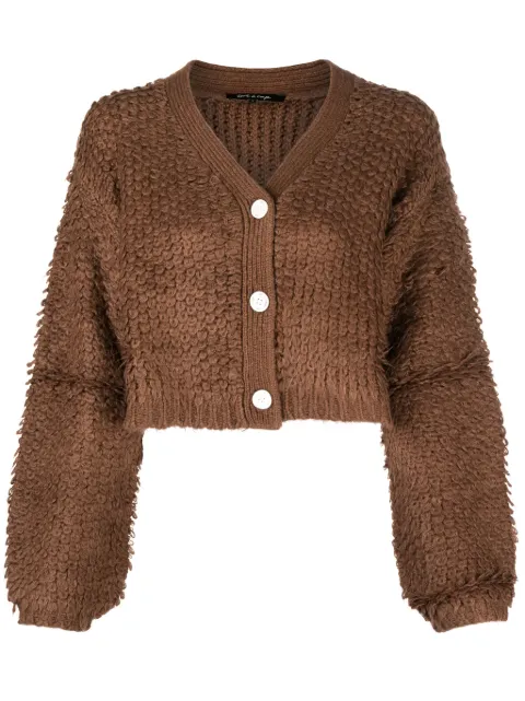 tout a coup bouclé-design cropped cardigan