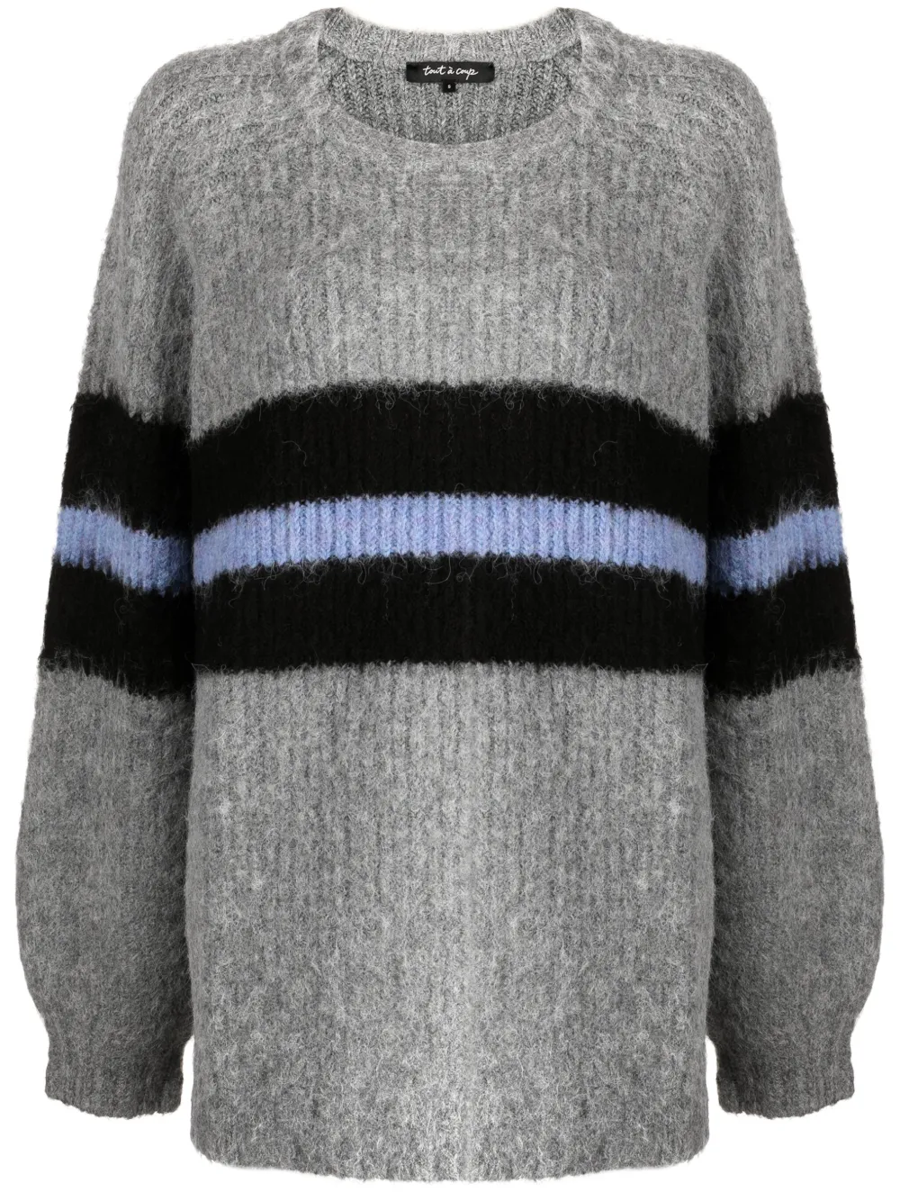 Tout A Coup Brushed-effect Striped Jumper In Multicolour