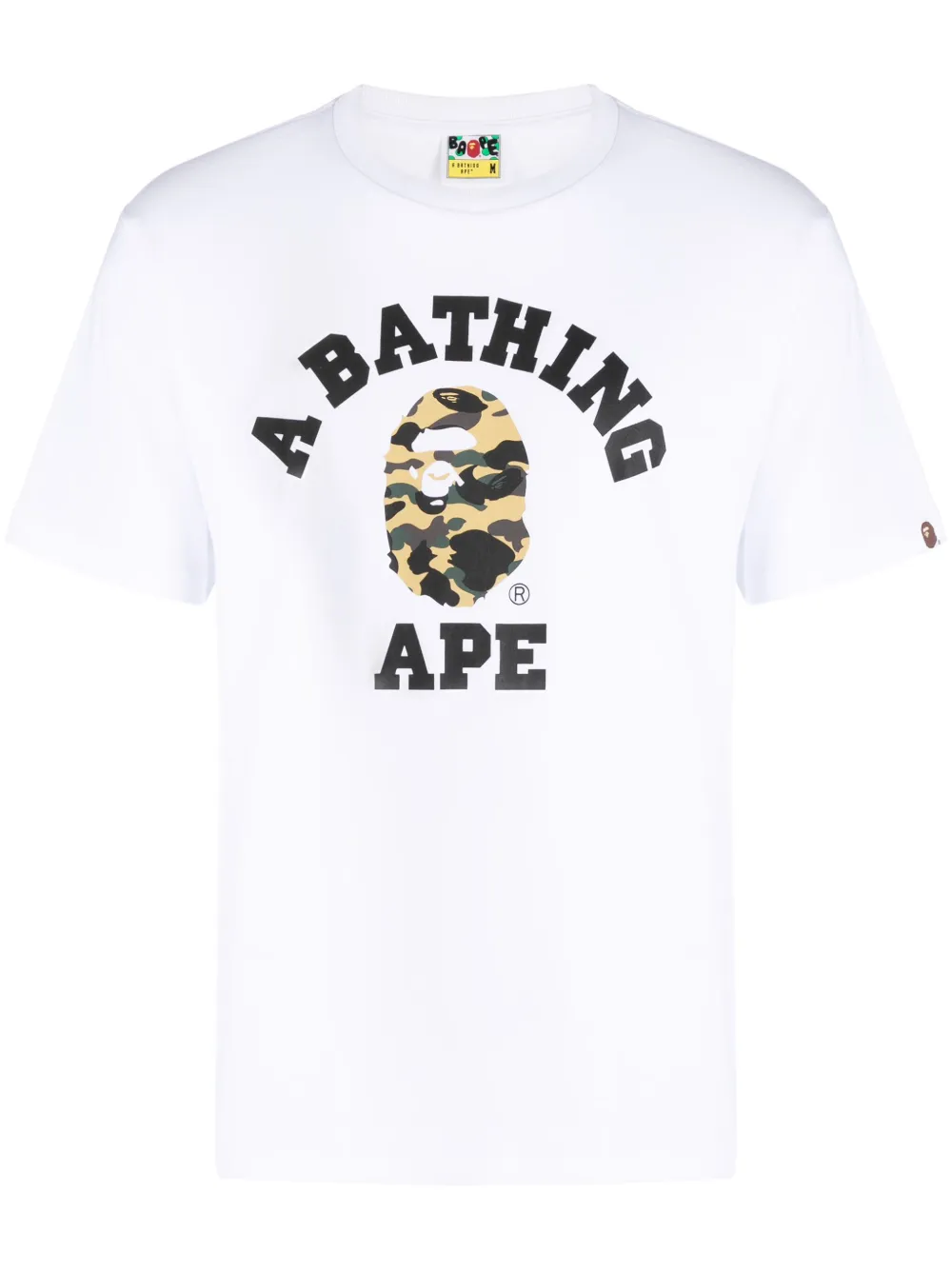 A BATHING APE 1ST CAMO COLLEGE COTTON T-SHIRT