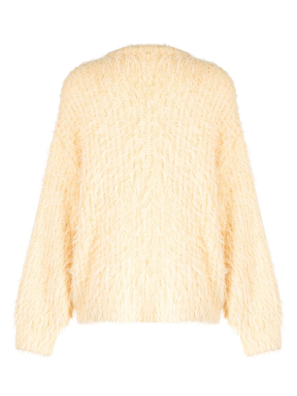 Shop Tout A Coup Brushed-effect Ribbed-knit Jumper In Yellow