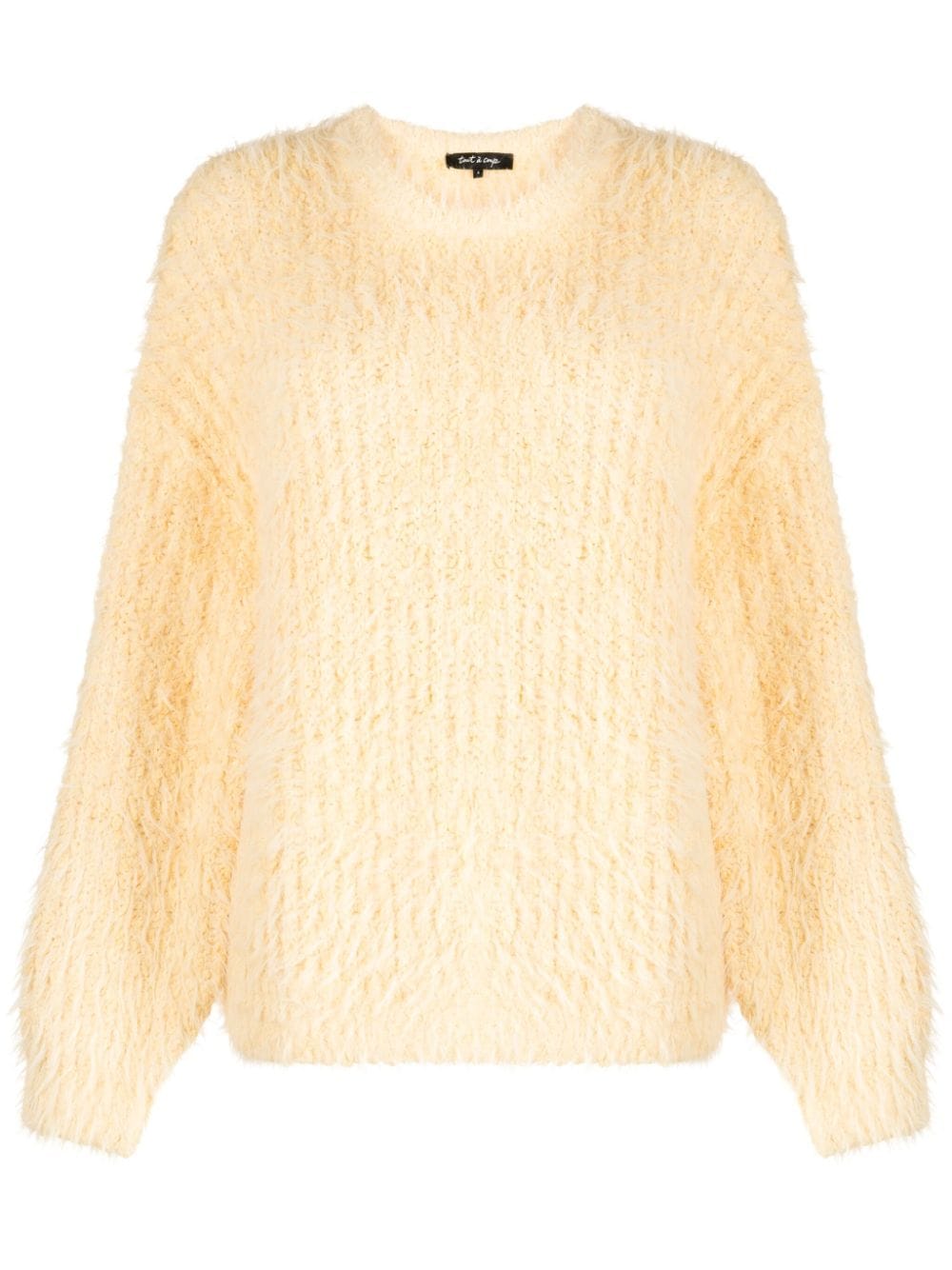Tout A Coup Brushed-effect Ribbed-knit Jumper In Yellow