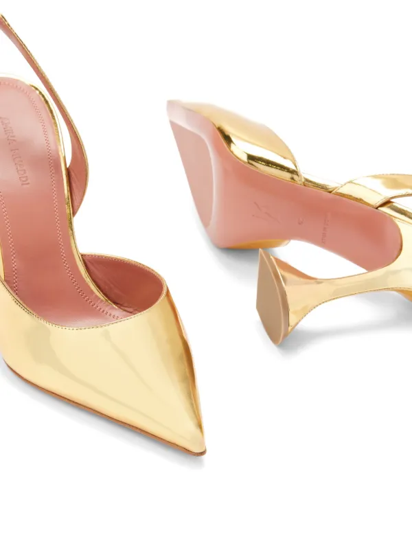 Amina muaddi holli store metallic slingback pumps