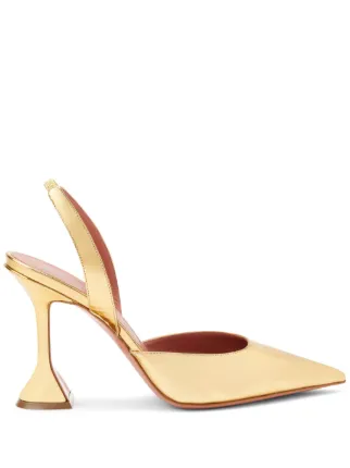 Amina muaddi holli metallic slingback pumps clearance