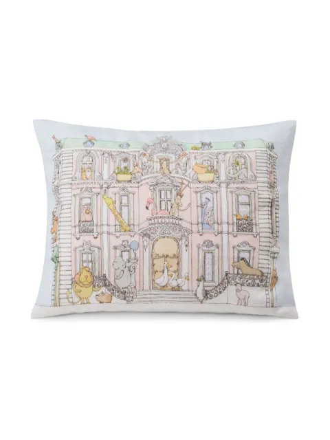 Atelier Choux illustration-print organic cotton cushion