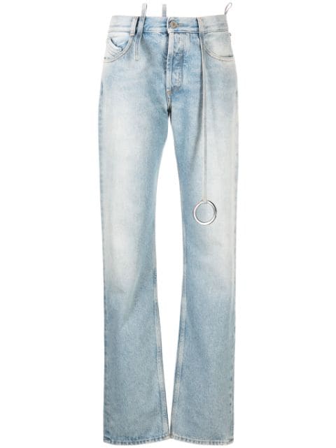 The Attico Halbhohe Tapered-Jeans mit Logo-Ring
