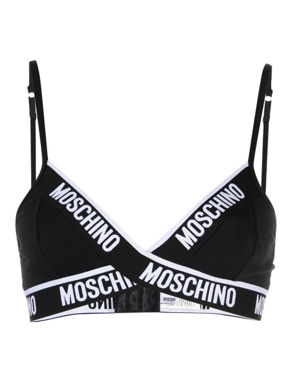 Moschino logo-tape Detail stretch-cotton Bra - Farfetch