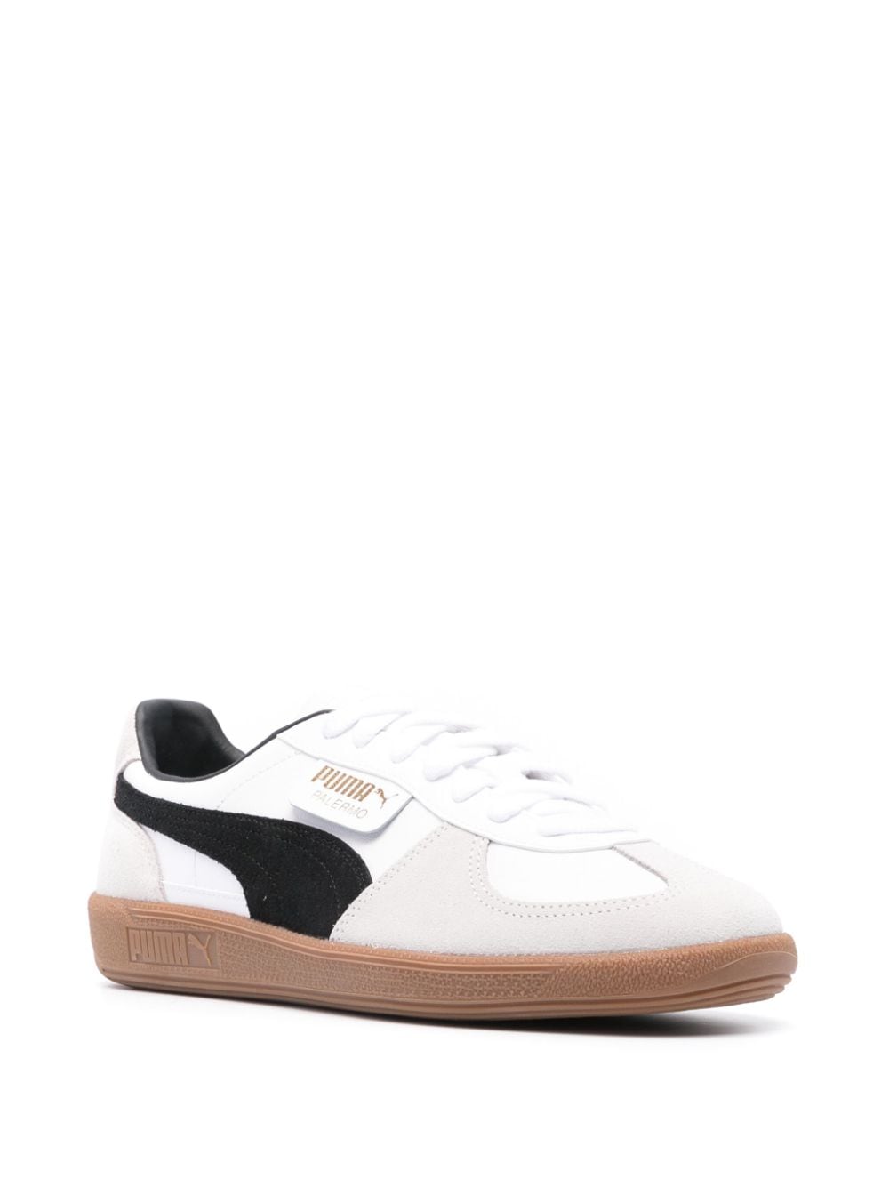 Shop Puma Palermo Panelled Sneakers In White