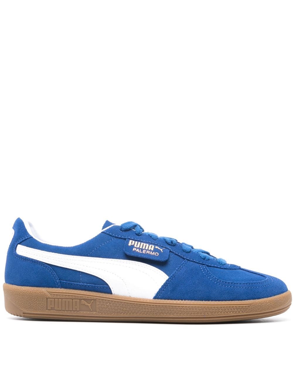 Shop Puma Palermo Suede Sneakers In Blue