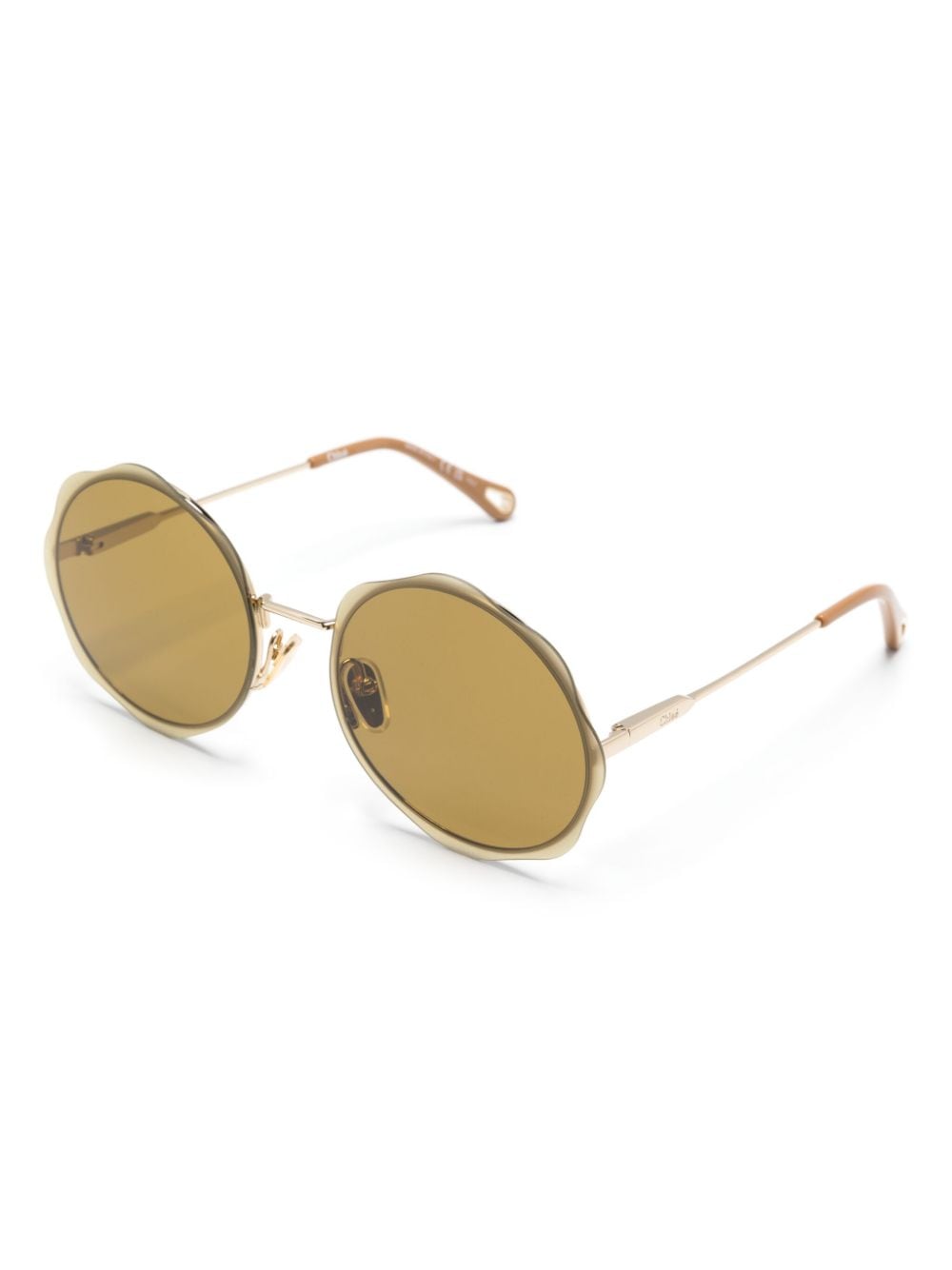 Shop Chloé Honoré Round-frame Sunglasses In Gold