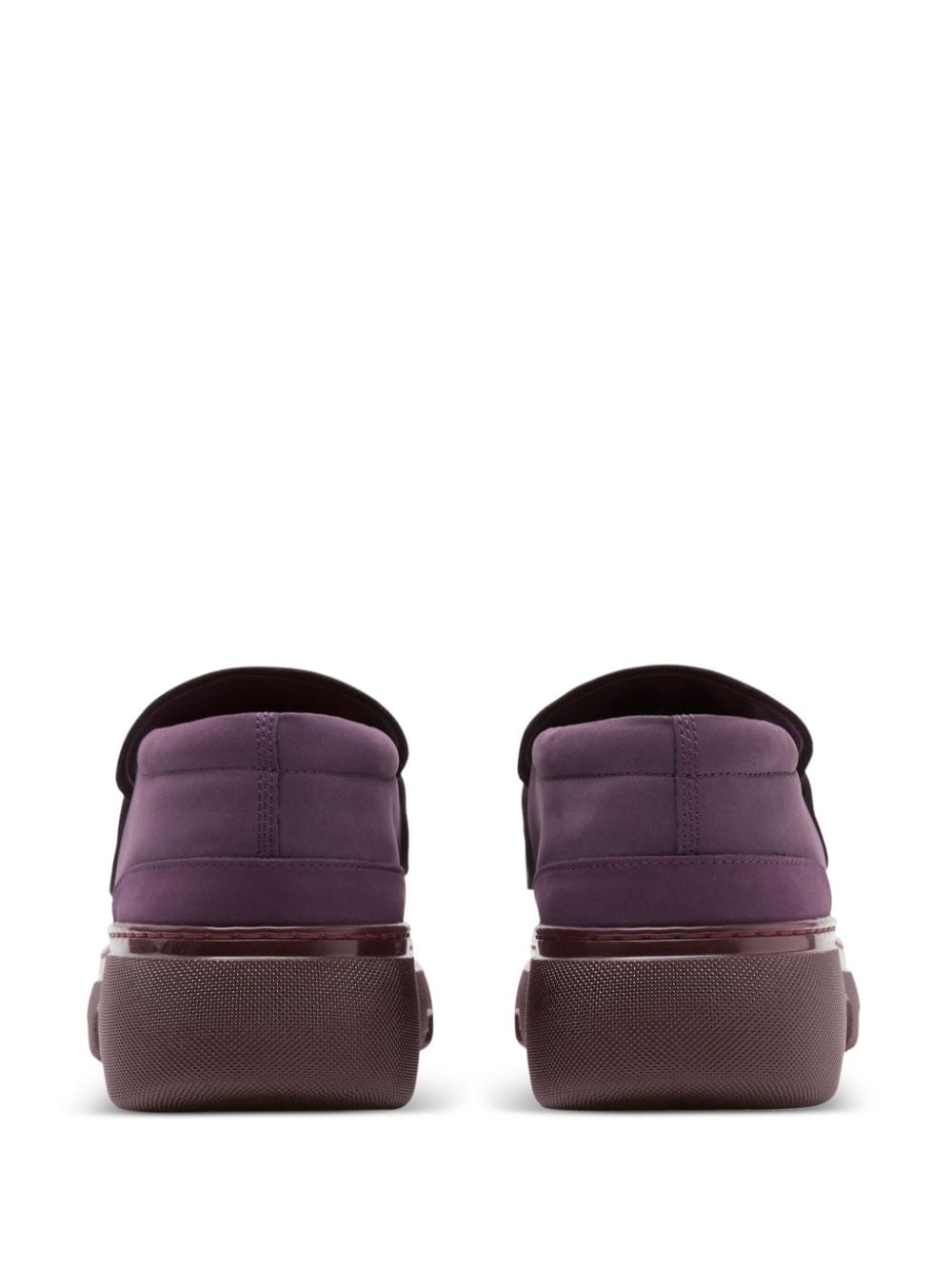 Shop Burberry Creeper Clamp Barbed-wire Suede Loafers In Purple