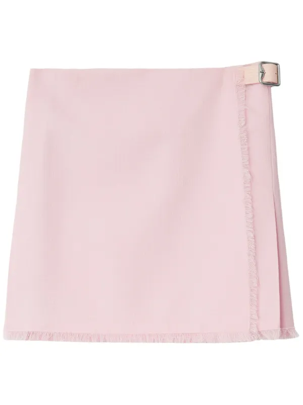 Burberry Buckle-fastening Wool Kilt in Pink