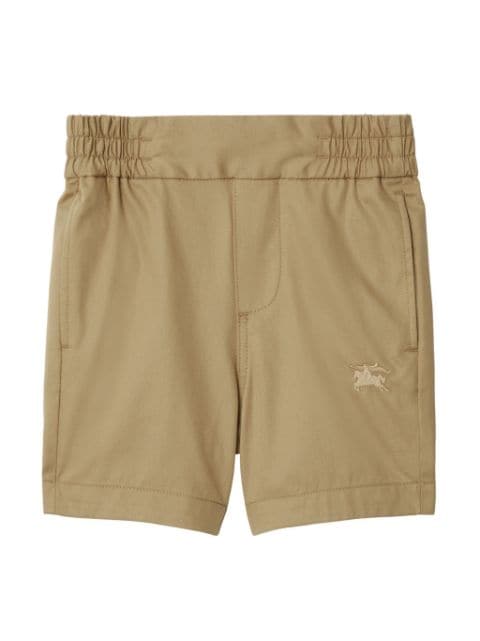 Burberry Kids Equestrian Knight-embroidered cotton shorts 