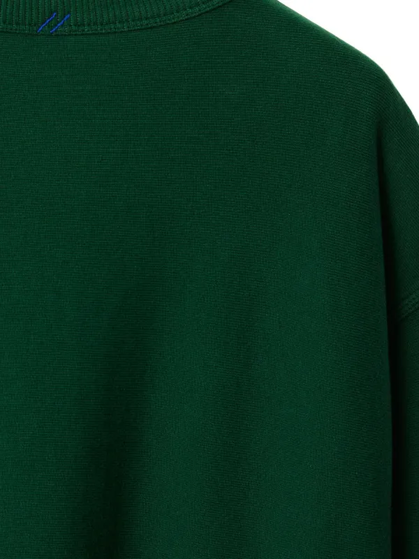 Burberry EKD logo-patch Cotton Sweatshirt | Green | FARFETCH