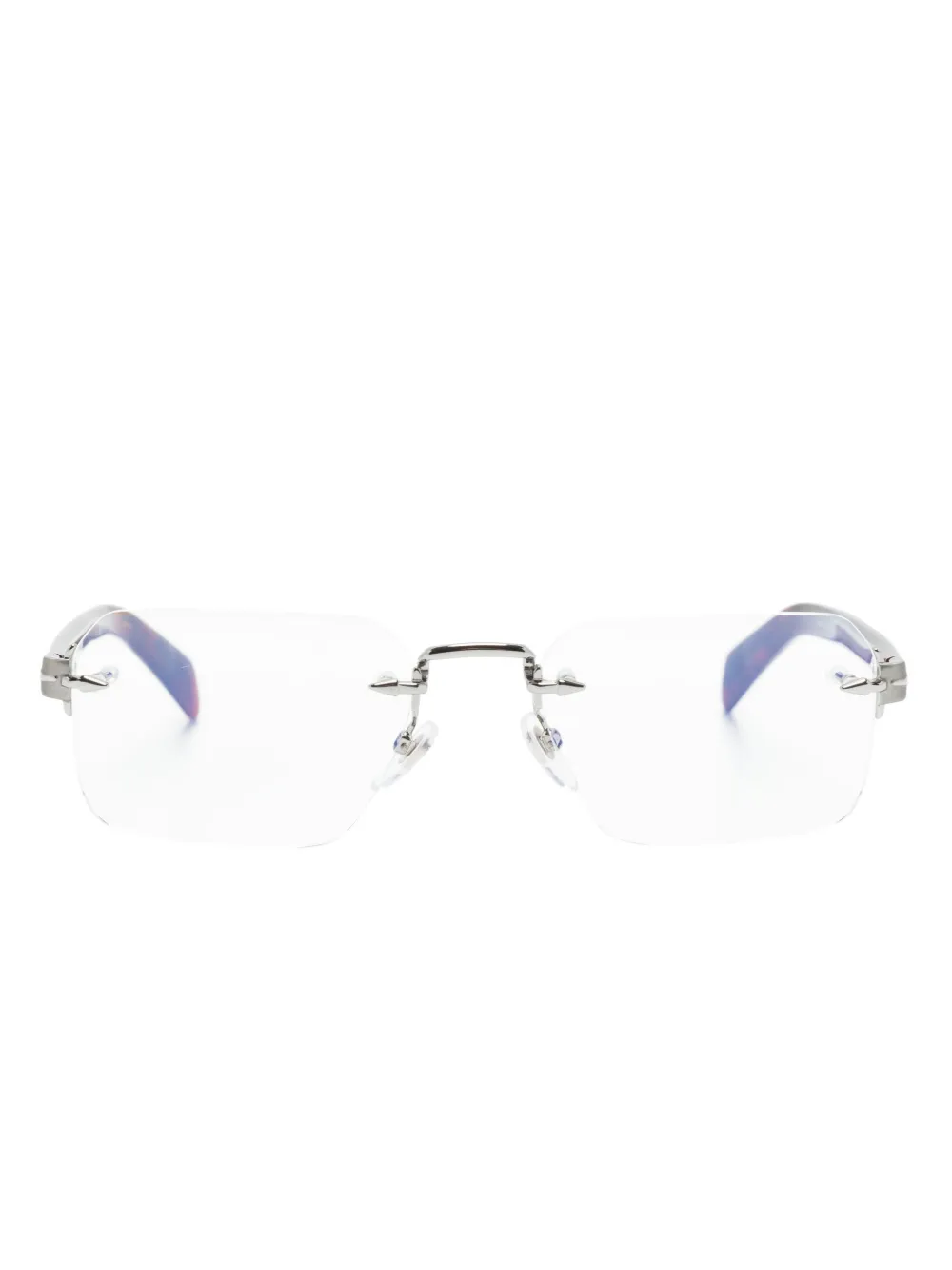 Eyewear By David Beckham Rimless Rectangle-frame Glasses In Braun