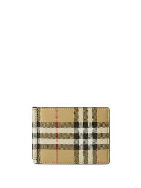 Burberry checked bi-fold clip wallet Men