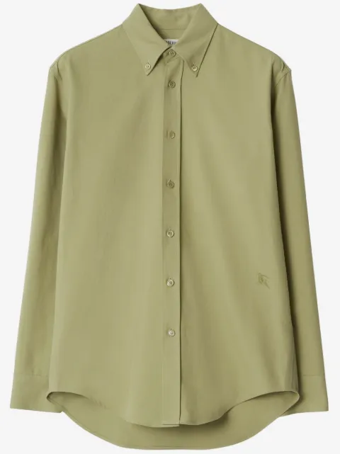 Burberry logo-embroidered cotton shirt