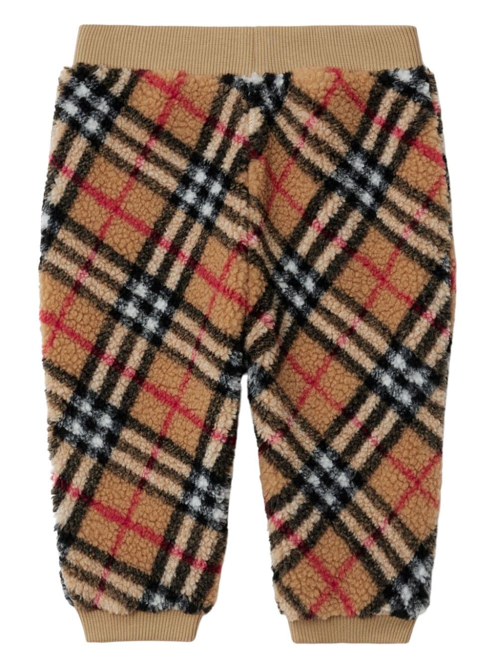 Shop Burberry Vintage Check Fleece Trousers In Neutrals