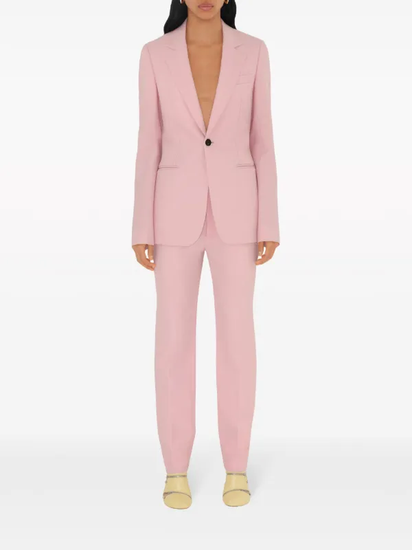Burberry single-breasted Wool Blazer | Pink | FARFETCH SG