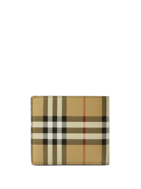 Burberry vintage check and leather wallet with detachable strap on sale