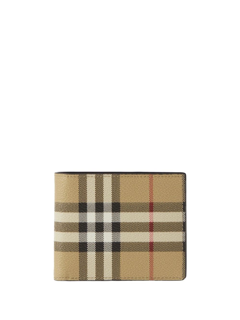 Shop Burberry Vintage Check Leather Bifold Wallet In Neutrals