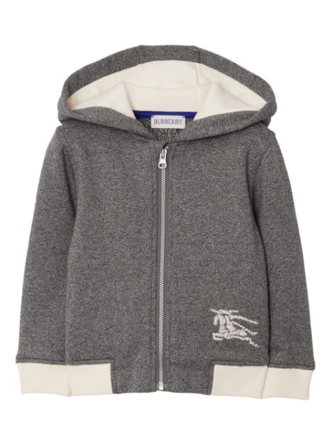 Burberry Kids EKD logo-embroidered zipped hoodie