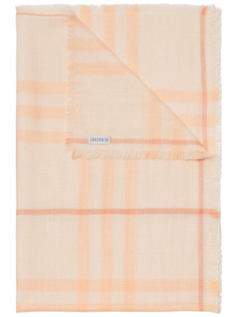 Burberry checkered reversible frayed scarf Women