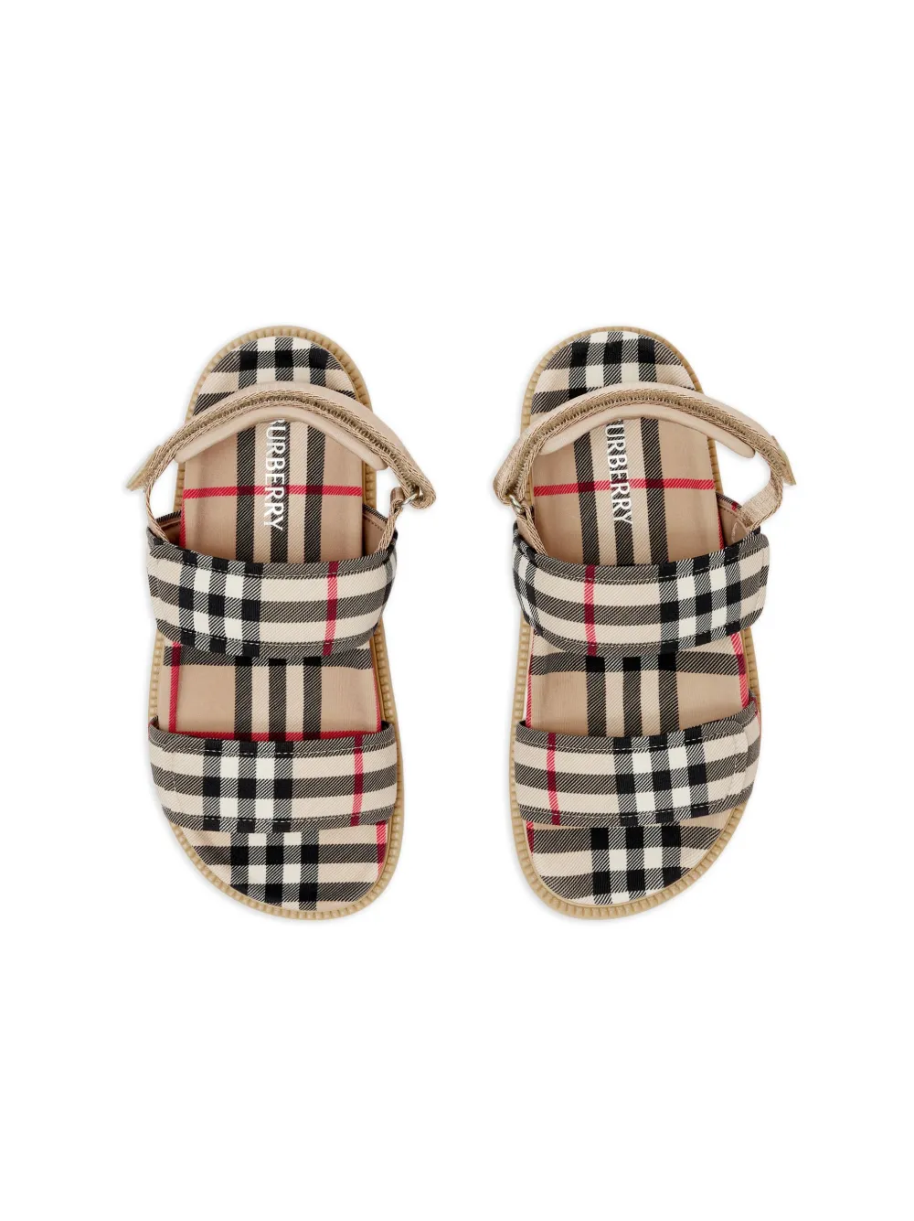 Shop Burberry Vintage Check Flat Sandals In Neutrals