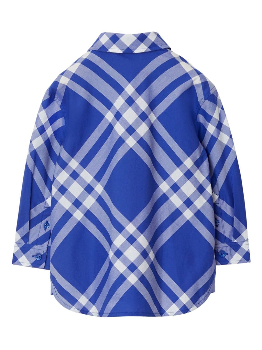 Shop Burberry Two-tone Checkered Cotton Shirt In Blue