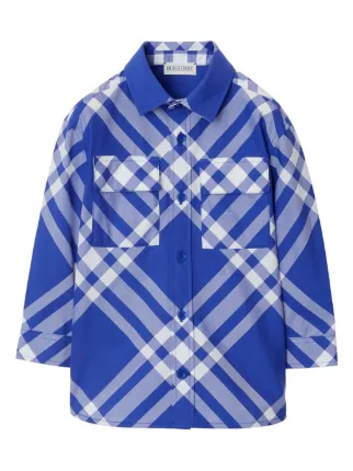 Burberry Kids Camisa Con Diseno De Dos Tonos Azul FARFETCH AR