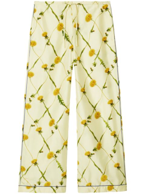 Burberry Dandelion-print silk-satin trousers Women