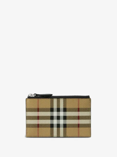 Burberry Check zip card case