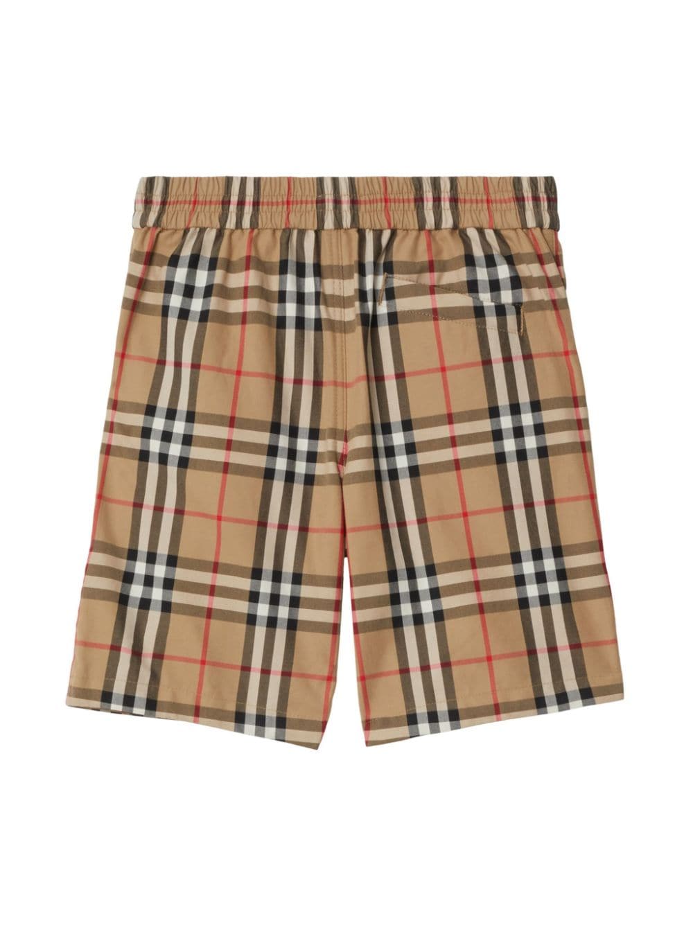 Shop Burberry Vintage Check Elasticated Cotton Shorts In Archive Beige Ip Chk