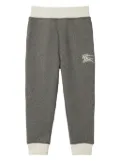 Burberry Kids Equestrian Knight-embroidered cotton track pants - Grey