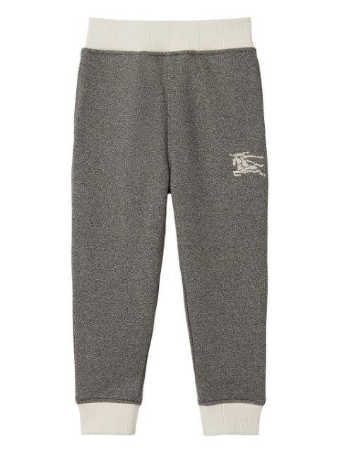 Burberry Kids Equestrian Knight-embroidered cotton track pants 