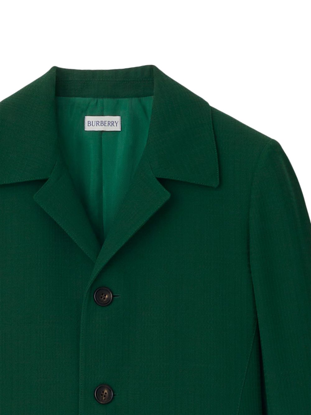 Shop Burberry Single-breasted Wool Coat In Green