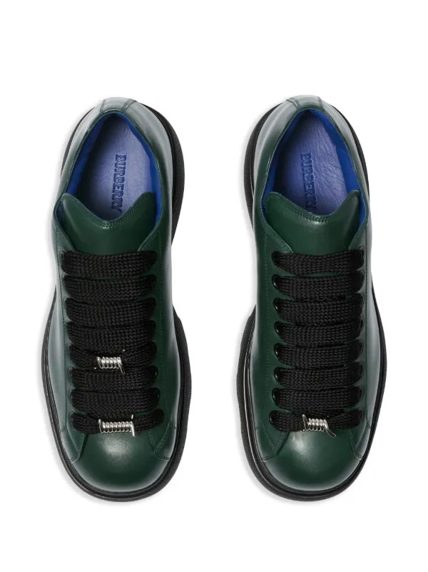 Burberry Ranger Leather Sneakers | Green | FARFETCH
