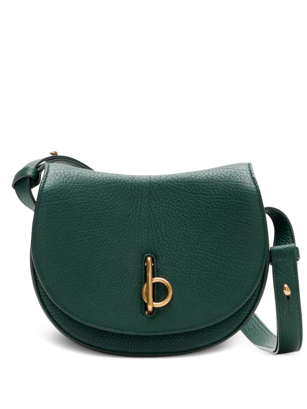Shop Burberry Rocking Horse Leather Crossbody Bag In Green