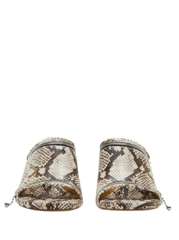 Burberry 85mm Snakeskin Leather Sandals | Neutrals | FARFETCH