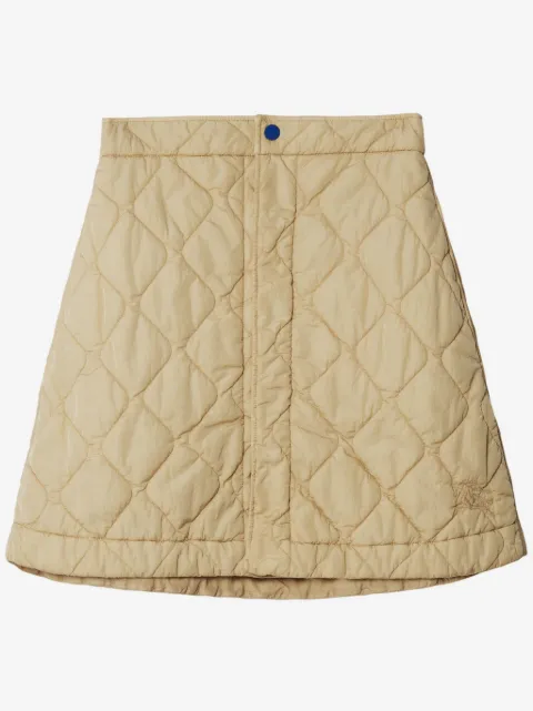 Burberry minijupe en jean matelassée à losanges
