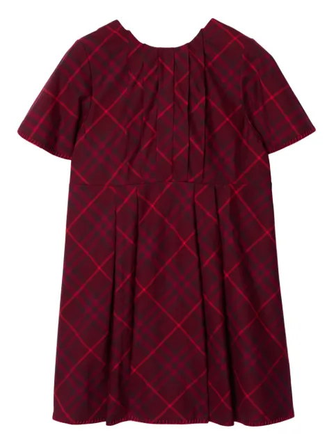 Burberry Kids checked cotton pleated dress