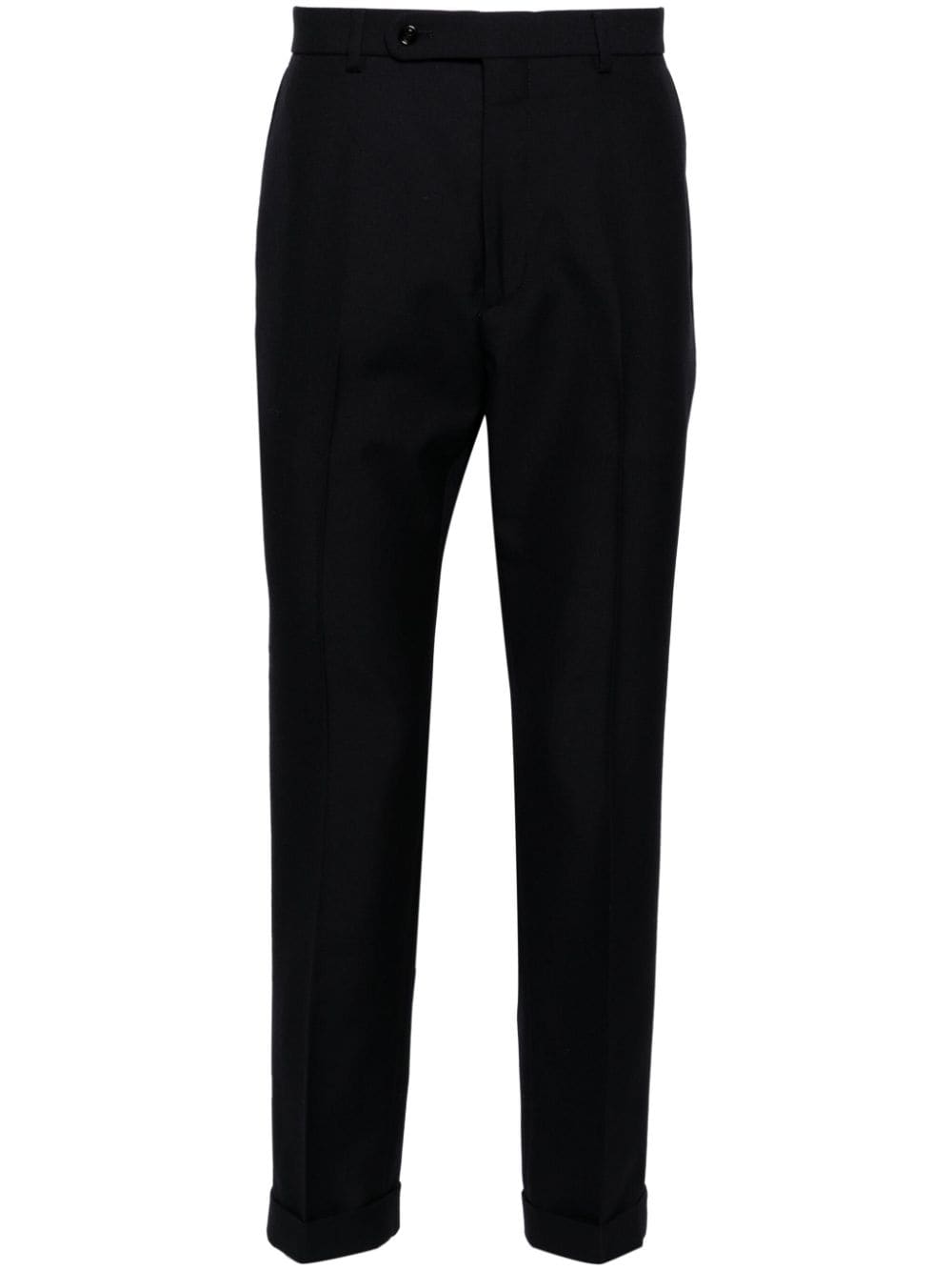 Shop Gucci Mid-rise Tailored Twill Trousers In Blue