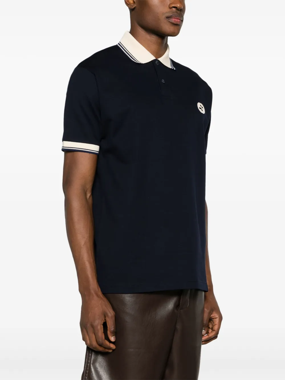 Gucci Interlocking G Cotton Polo Shirt | Blue | FARFETCH