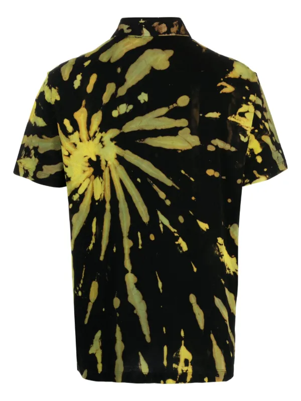 Stain Shade Poloshirt Met Medusa-patroon En tie-dye Print Zwart