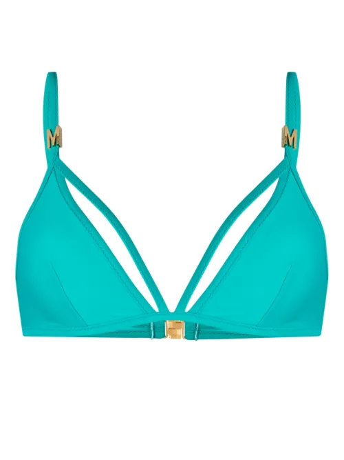 Haut de bikini à plaque logo - Moschino - Modalova