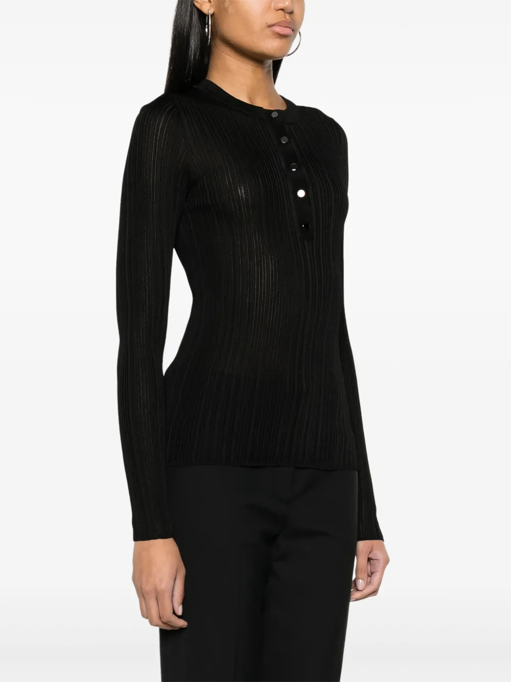 TOM FORD Ribgebreide top Zwart
