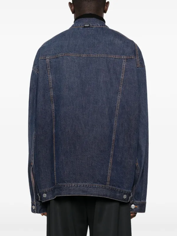 ◆BALENCIAGA 24SS 最新作◆デニム ロゴ入り ジャケット/Blue ◆ Balenciaga logo-print Denim Jacket | Blue | FARFETCH