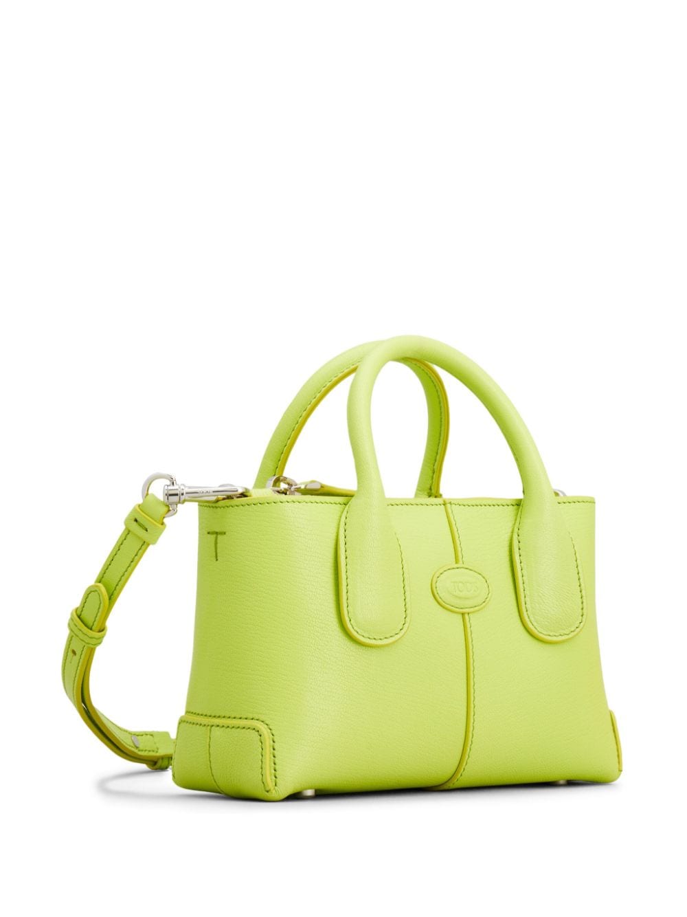 Shop Tod's Mini Leather Tote Bag In Green